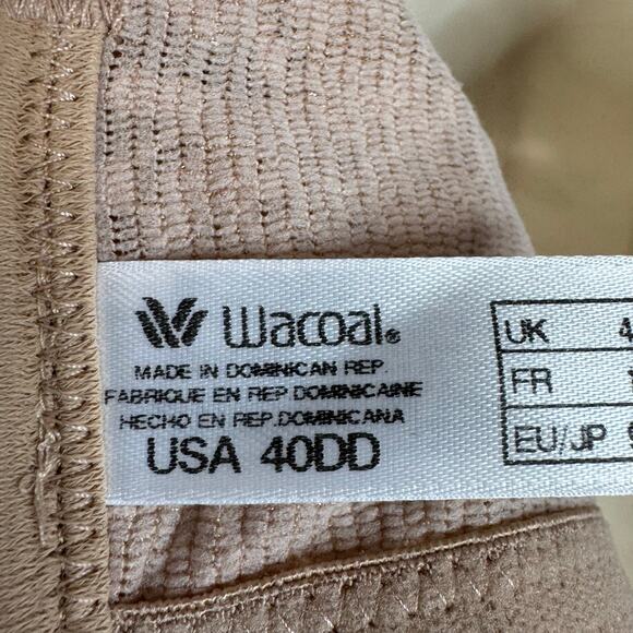 Wacoal Halo Lace Full Figure Underwire Bra Toast Beige Sz 40DD New - Picture 6 of 8